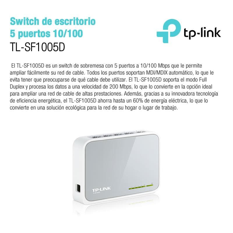 Switch 5 Ports 10/100 Tp-Link (Tl-Sf1005D) — miniatura 2