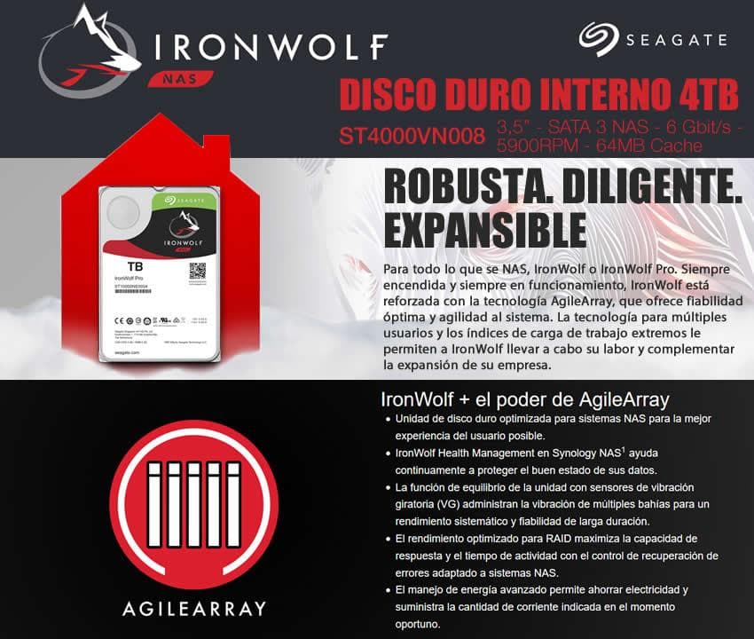Disco Rigido Nas 4 Tb Seagate Ironwolf 256mb — miniatura 3