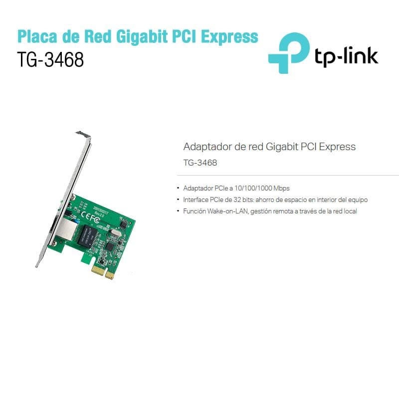 Placa de Red TG-3468 PCIe 10/100/1000Mbps c/Low profile bracket — miniatura 3