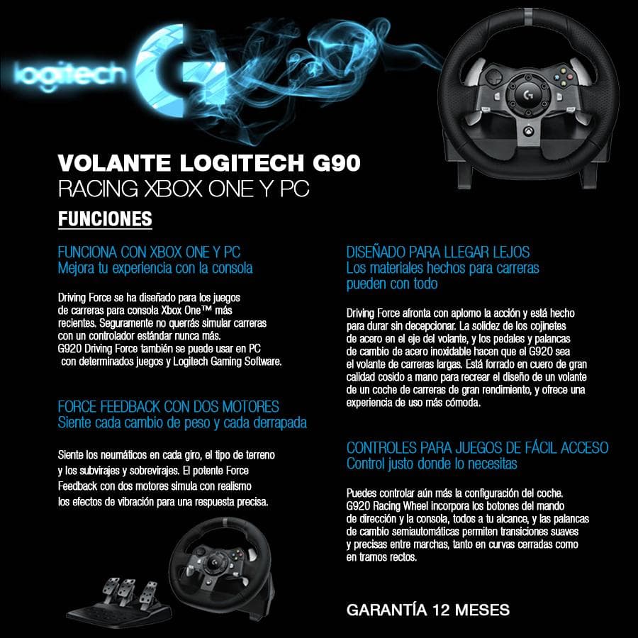 Volante Logitech G920 Racing Xbox One y Pc — miniatura 2