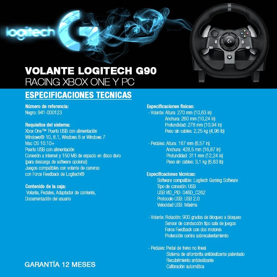 Volante Logitech G920 Racing Xbox One y Pc — miniatura 4