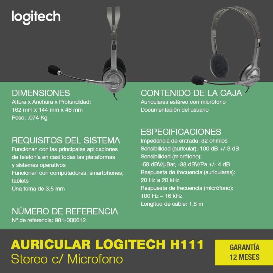 Auricular Logitech (H111) c/Microfono 3.5mm — miniatura 4