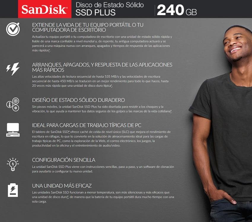 Disco Solido Ssd 240 Gb SanDisk Ssd Plus G26 — miniatura 3