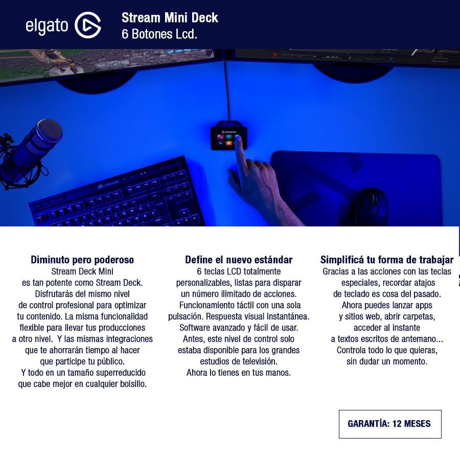 Elgato Stream Deck Mini 6 Botones Lcd Customizables-10GAI9901 — miniatura 2