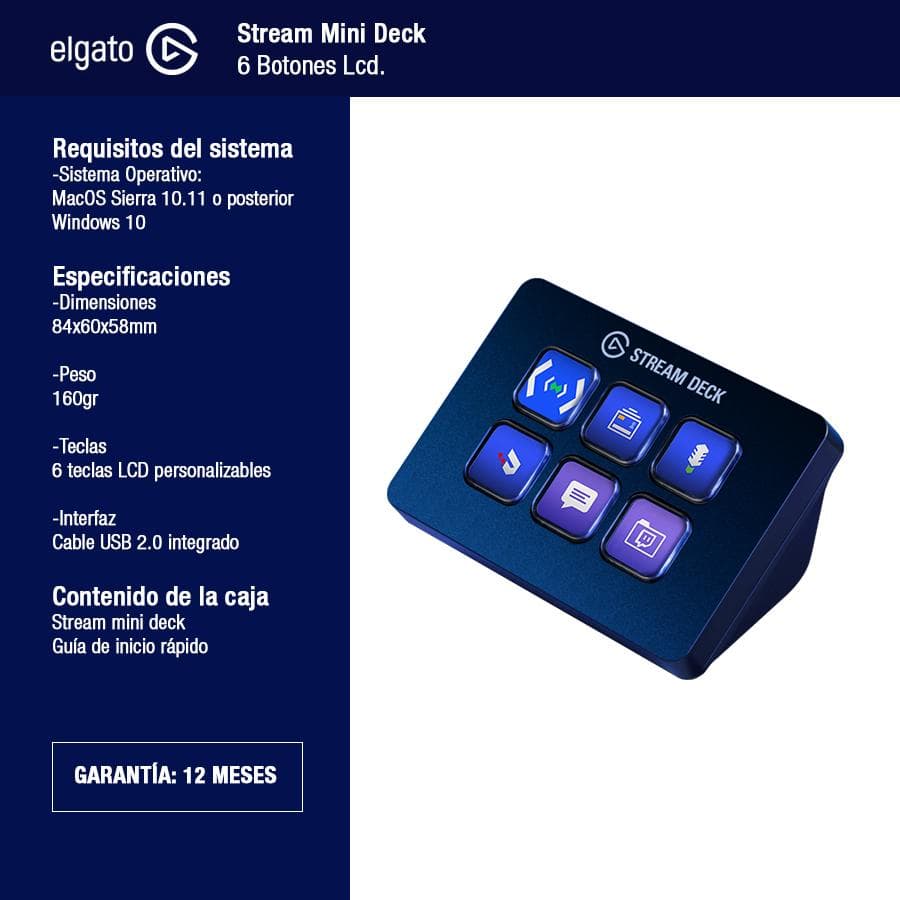 Elgato Stream Deck Mini 6 Botones Lcd Customizables-10GAI9901 — miniatura 3
