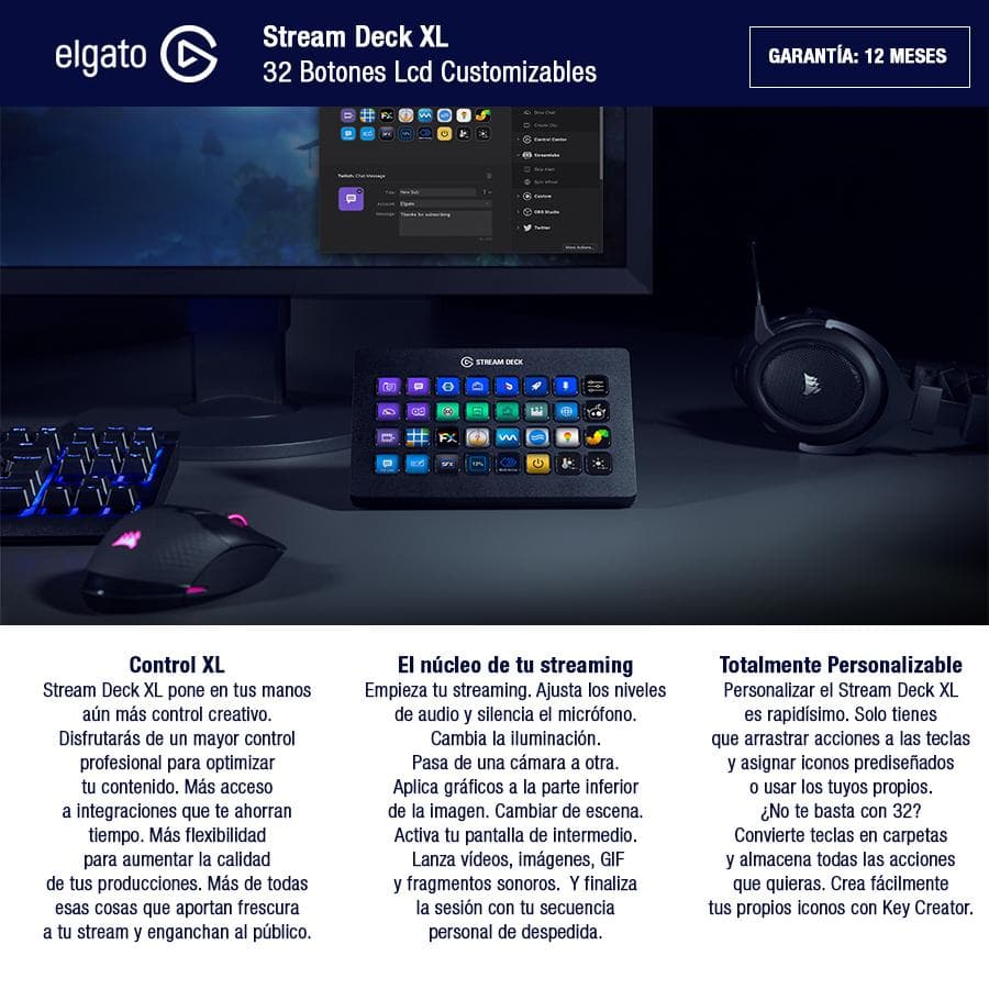Elgato Stream Deck XL 32 Botones Lcd Customizables - 10GAT9901 — miniatura 3