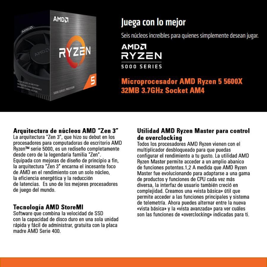 Microprocesador AMD Ryzen 5 5600X 32MB 3.7GHz Socket AM4 — miniatura 2