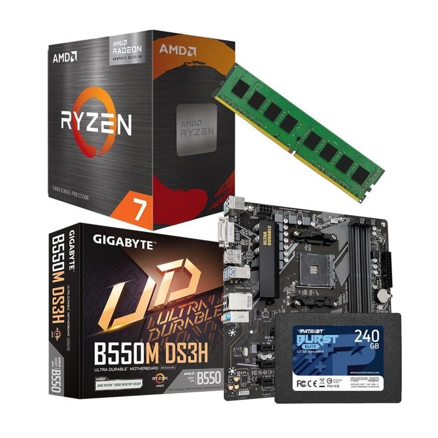 Combo Ecovision Amd Ryzen 7 5700G + Mother + 16Gb + 240Gb