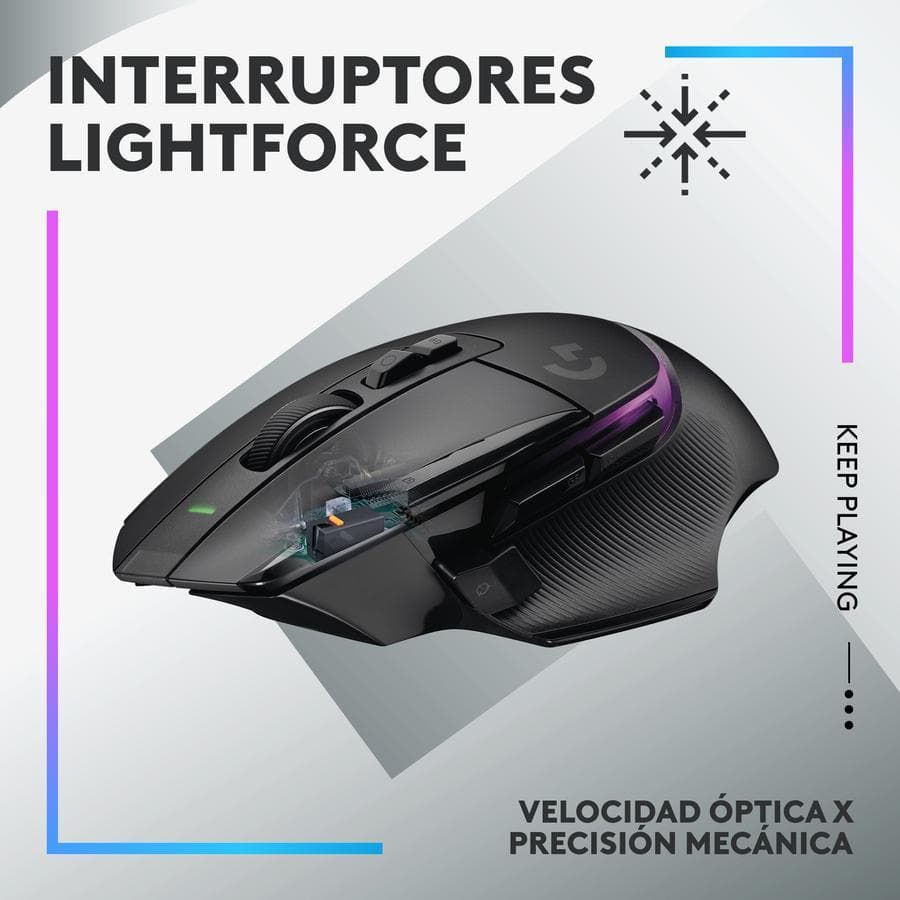 Mouse Gamer inalámbrico Logitech G502 X PLUS Negro LIGHTSPEED RGB para juegos — miniatura 2