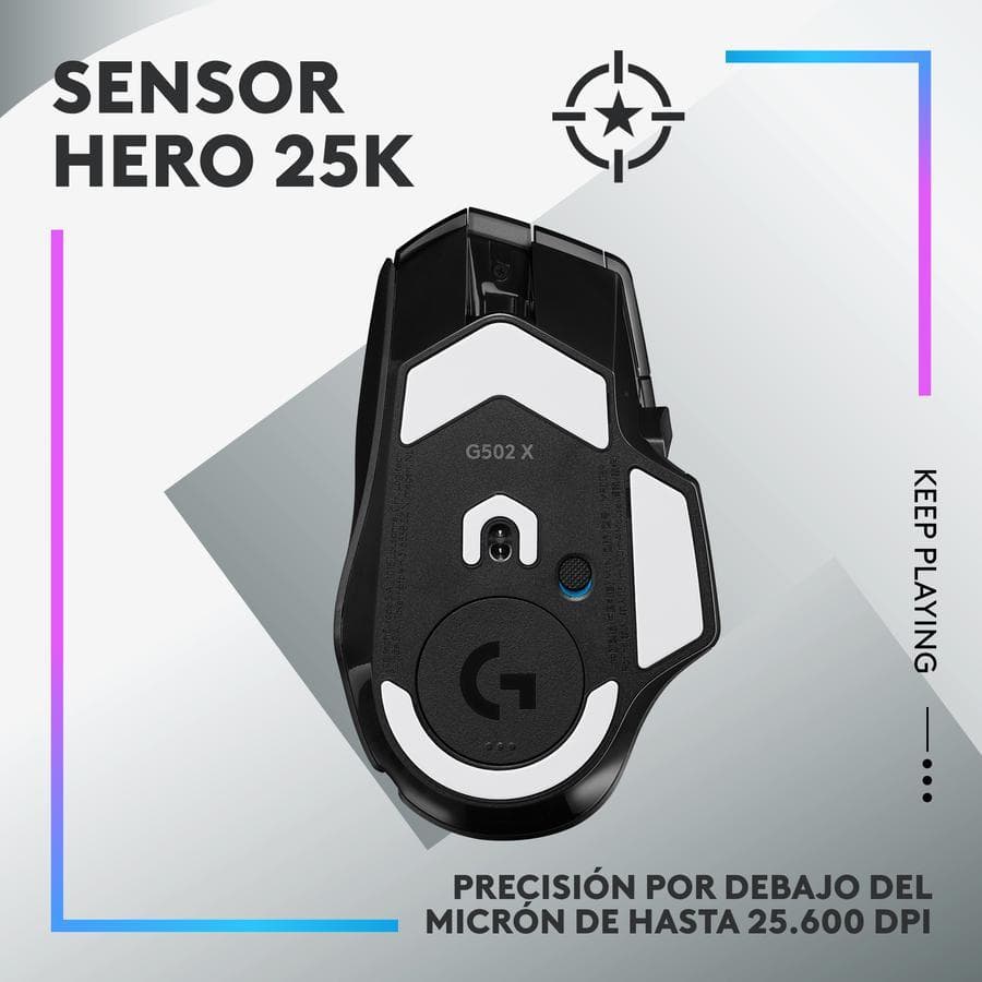 Mouse Gamer inalámbrico Logitech G502 X PLUS Negro LIGHTSPEED RGB para juegos — miniatura 4