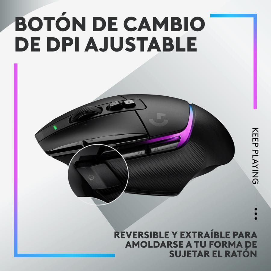 Mouse Gamer inalámbrico Logitech G502 X PLUS Negro LIGHTSPEED RGB para juegos — miniatura 6