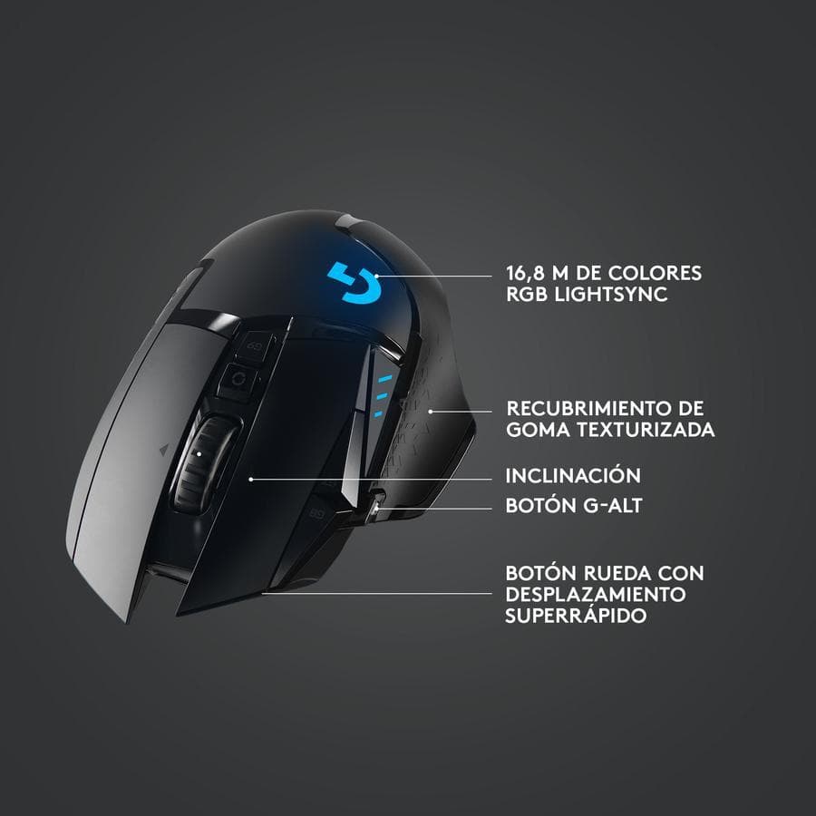 Mouse Gamer inalámbrico Logitech G502 LIGHTSPEED para gaming — miniatura 6