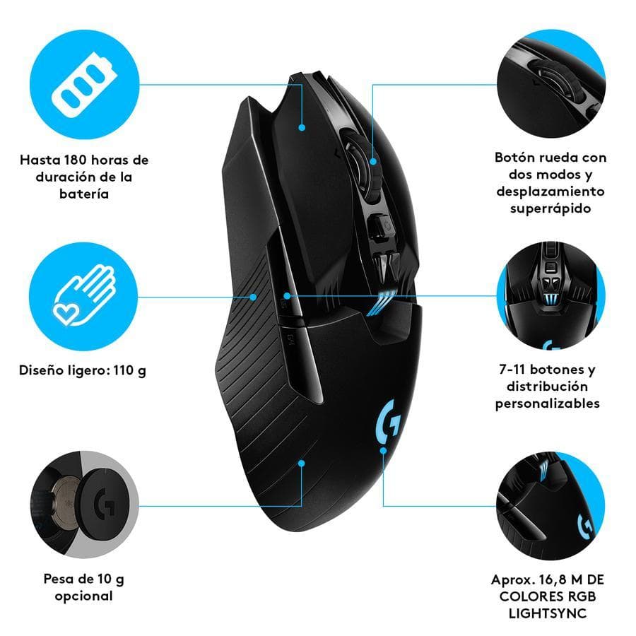Mouse Gamer Logitech G903 LIGHTSPEED sensor HERO 25K Gaming — miniatura 6