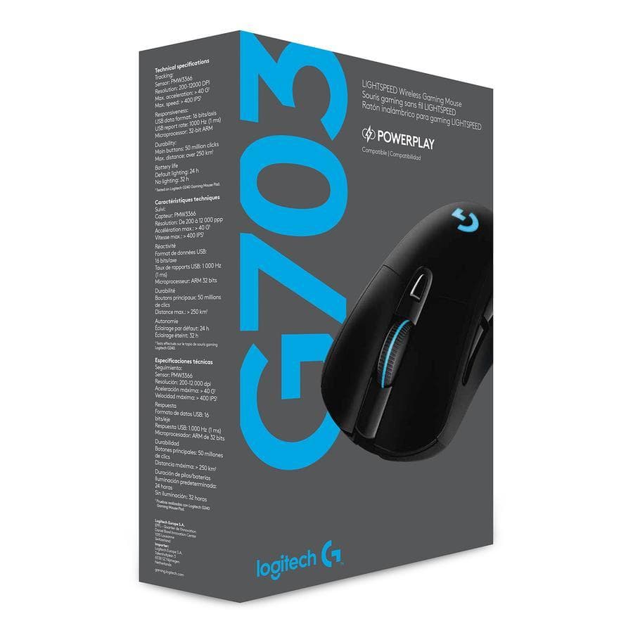 Mouse Gamer Inalámbrico Logitech Lightspeed (G703) Negro — miniatura 8