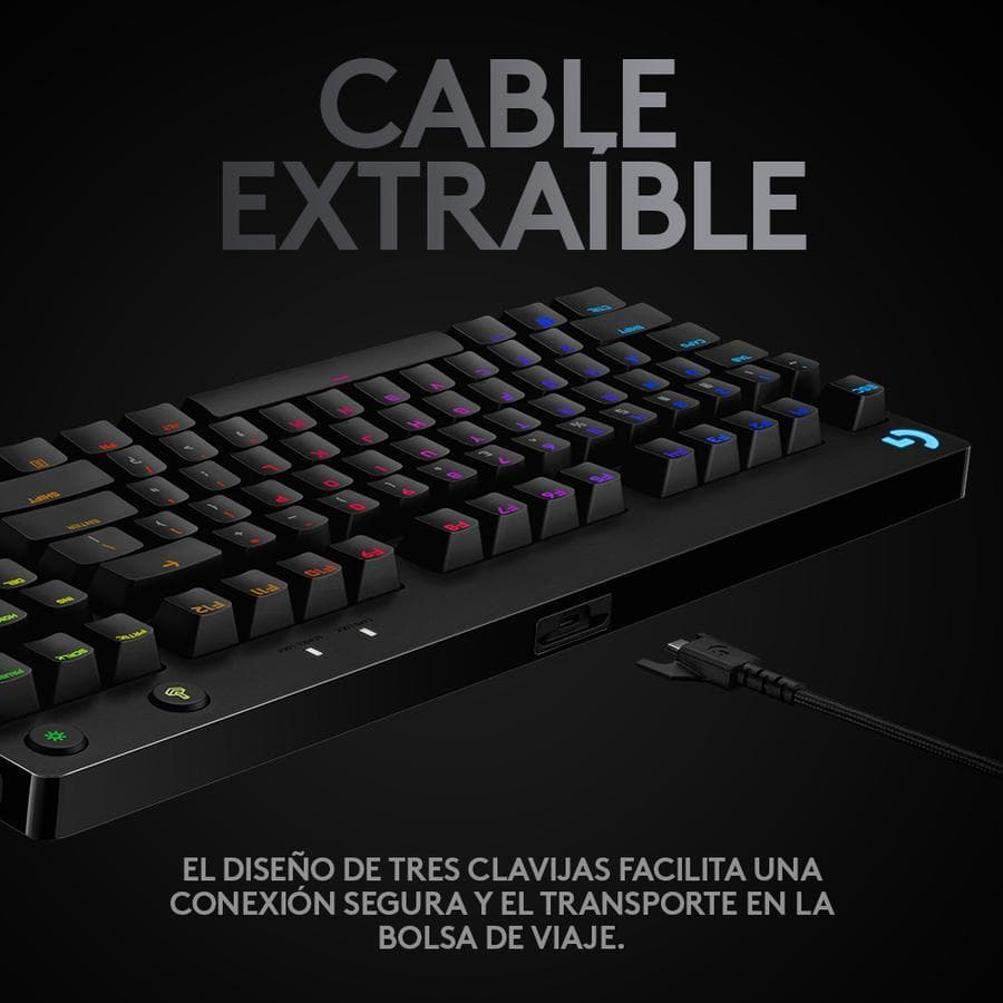 Teclado Gamer mecánico Logitech G PRO Black para gaming — miniatura 6
