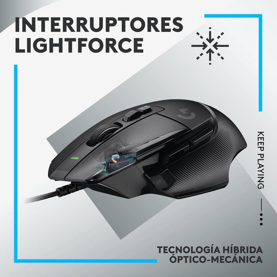 Mouse Gamer Logitech G502 X, Switches Lightforce / Hero 25k negro — miniatura 5