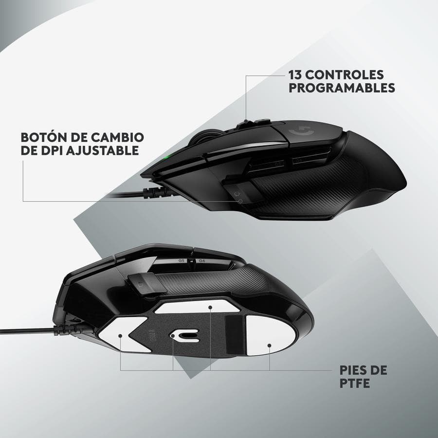 Mouse Gamer Logitech G502 X, Switches Lightforce / Hero 25k negro — miniatura 8