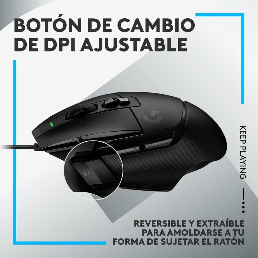 Mouse Gamer Logitech G502 X, Switches Lightforce / Hero 25k negro — miniatura 9