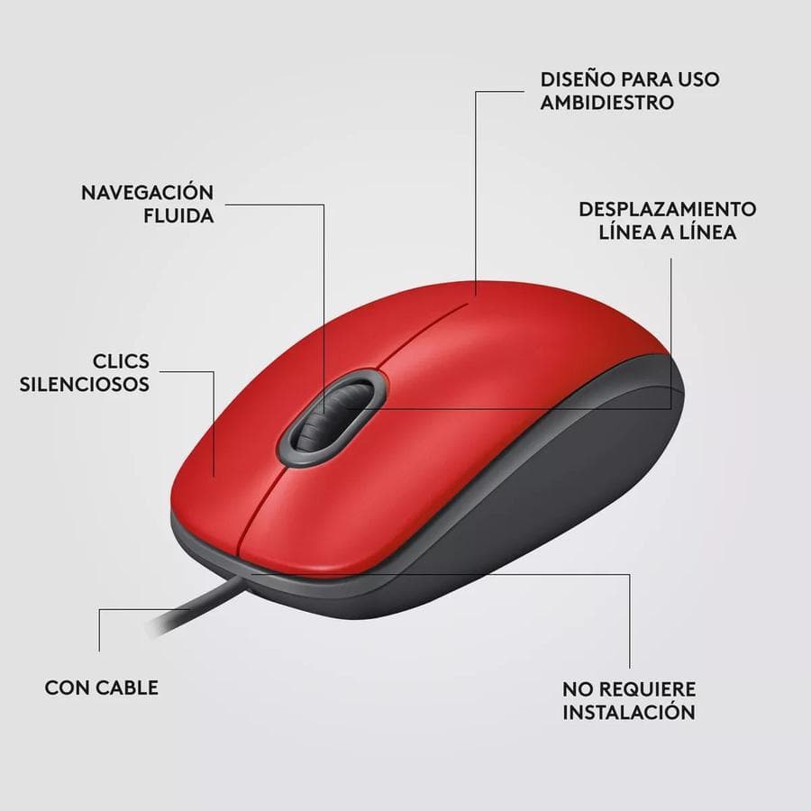 Mouse Logitech M110 Silent Red Usb — miniatura 5
