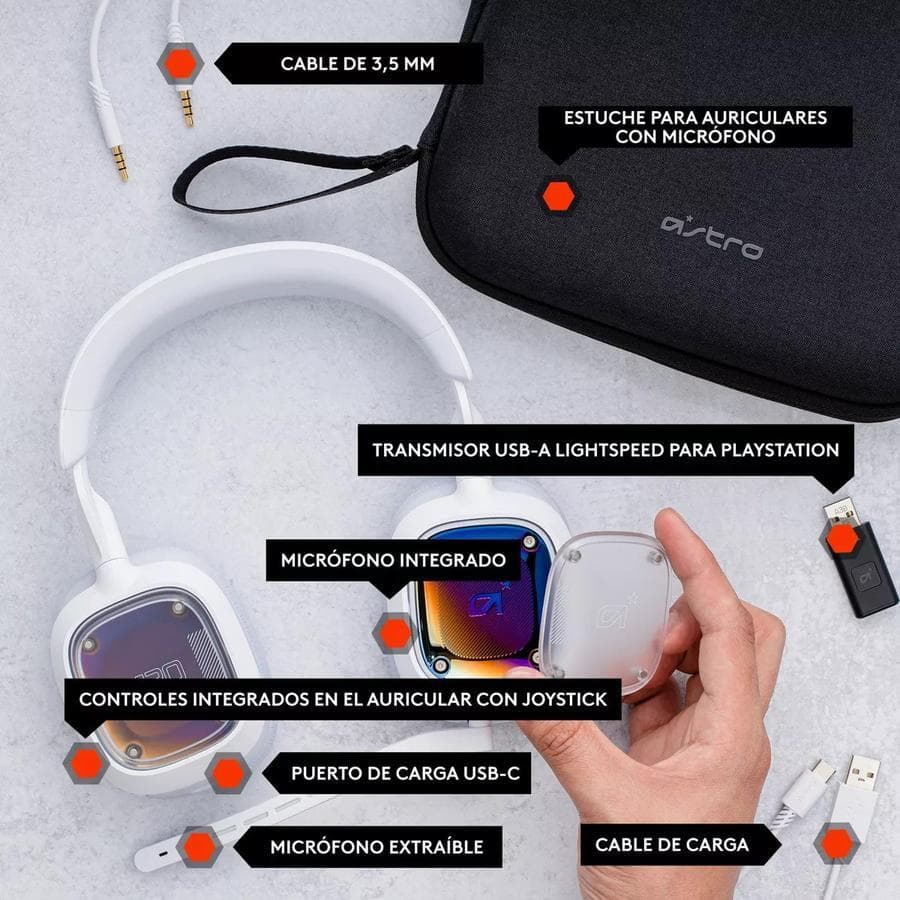 Auricular Gamer Logitech Astro A30 Xbox Blanco — miniatura 5