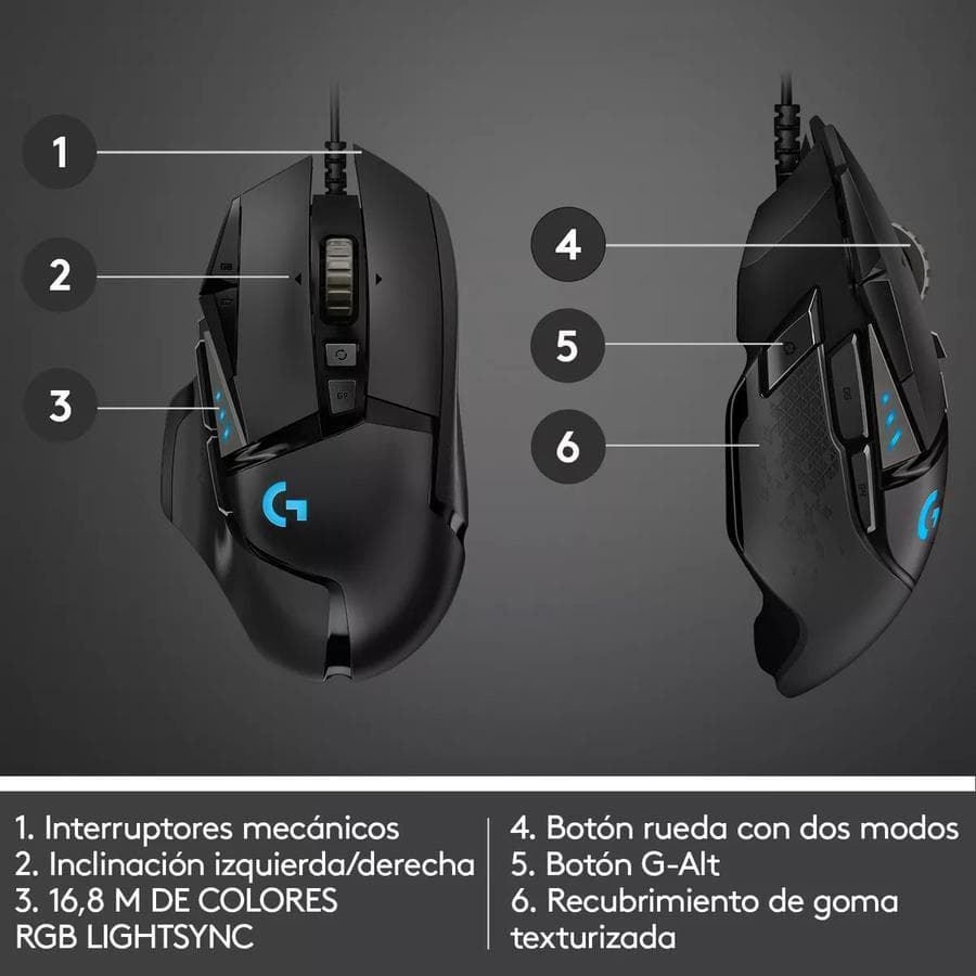 Mouse Logitech Gaming G502 Hero — miniatura 6
