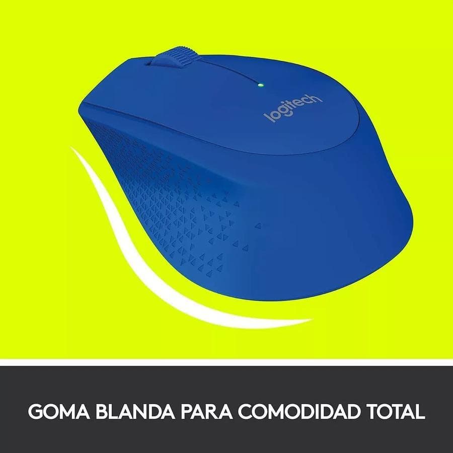 Mouse Inalámbrico Cómodo Diseño Curvo - Logitech M280, Azul — miniatura 4