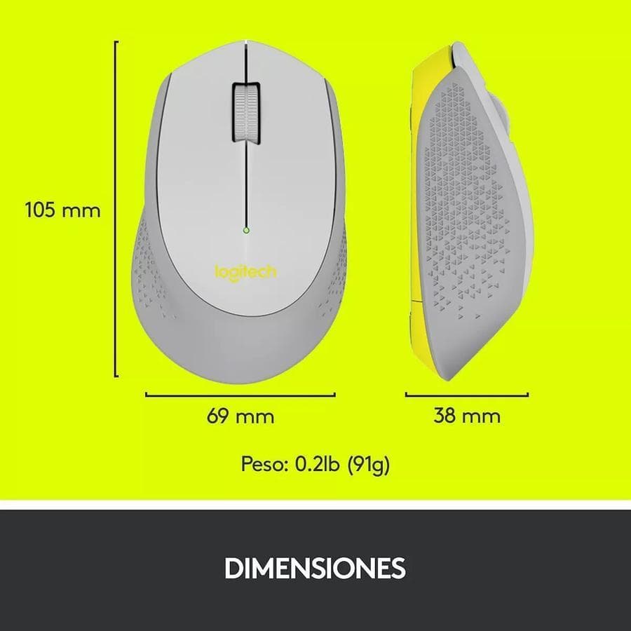 Mouse Inalámbrico Cómodo Diseño Curvo - Logitech M280, Gris — miniatura 4