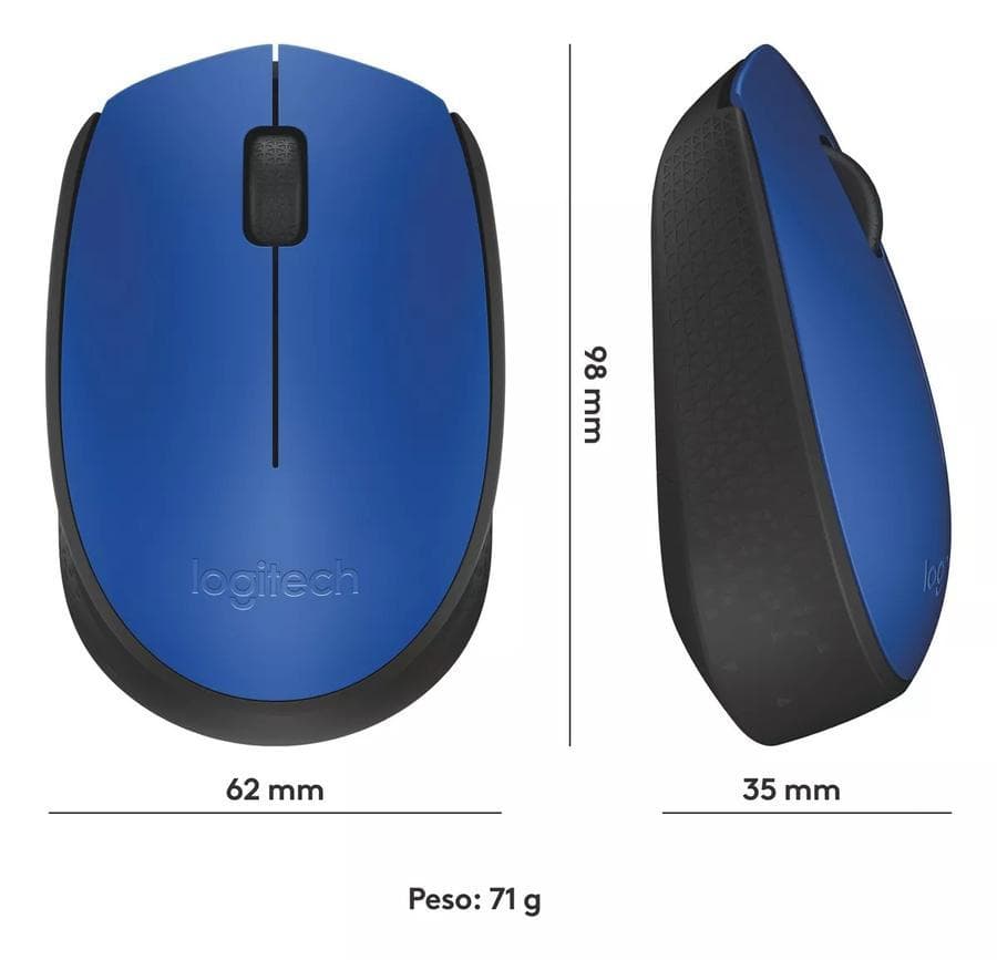 Mouse Inalámbrico Logitech (M170) Azul  — miniatura 4