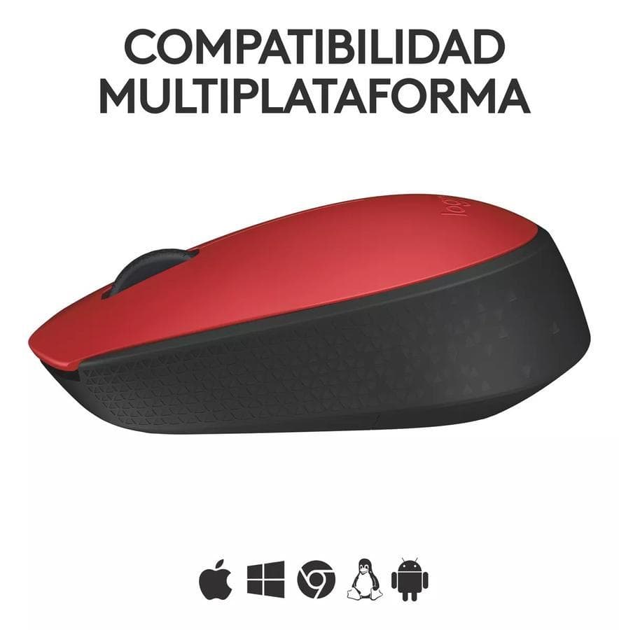 Mouse Inalámbrico Logitech (M170) Rojo — miniatura 2
