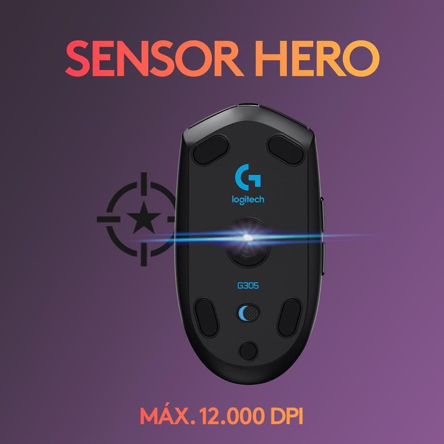 Mouse Inalámbrico Logitech LightSpeed (G305) Negro  — miniatura 5