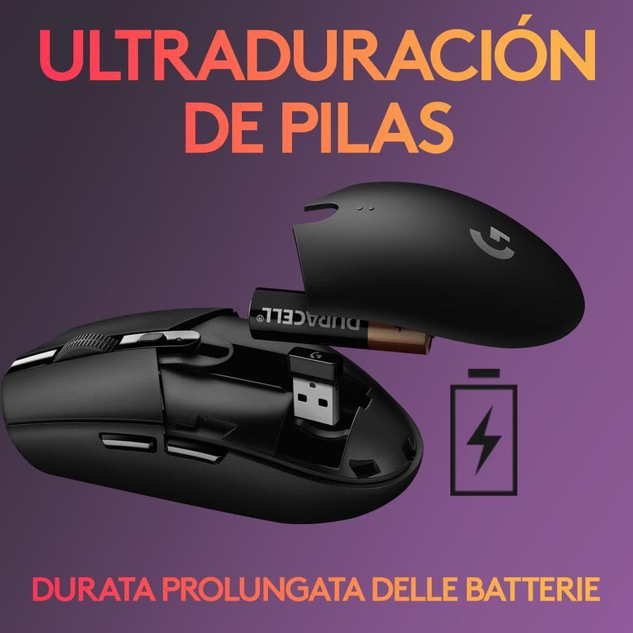 Mouse Inalámbrico Logitech LightSpeed (G305) Negro  — miniatura 7