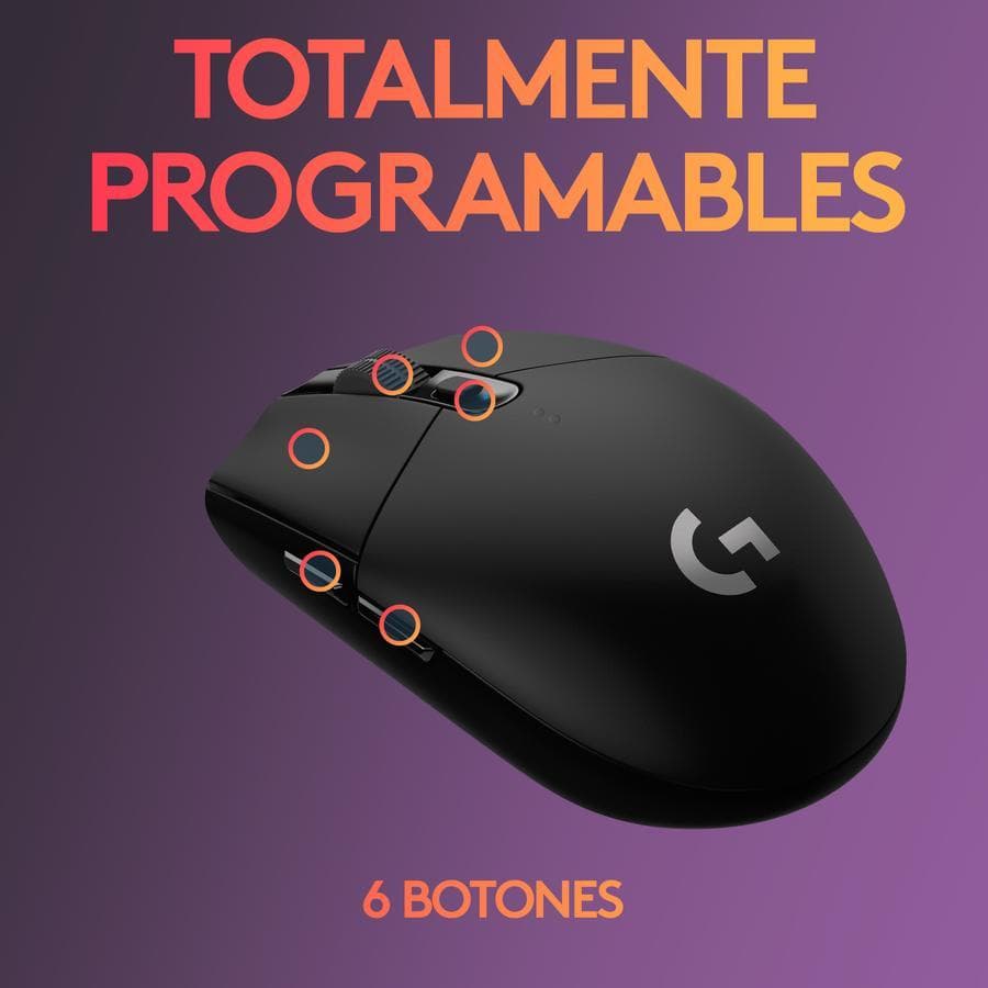 Mouse Inalámbrico Logitech LightSpeed (G305) Negro  — miniatura 9