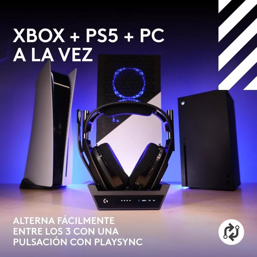 Auricular Gamer Inalámbrica + Base, Logitech Astro A50 X Negro — miniatura 2