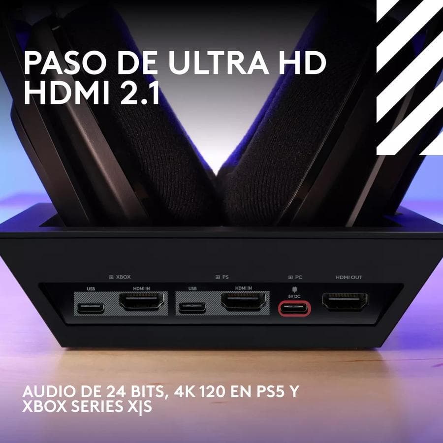 Auricular Gamer Inalámbrica + Base, Logitech Astro A50 X Negro — miniatura 6