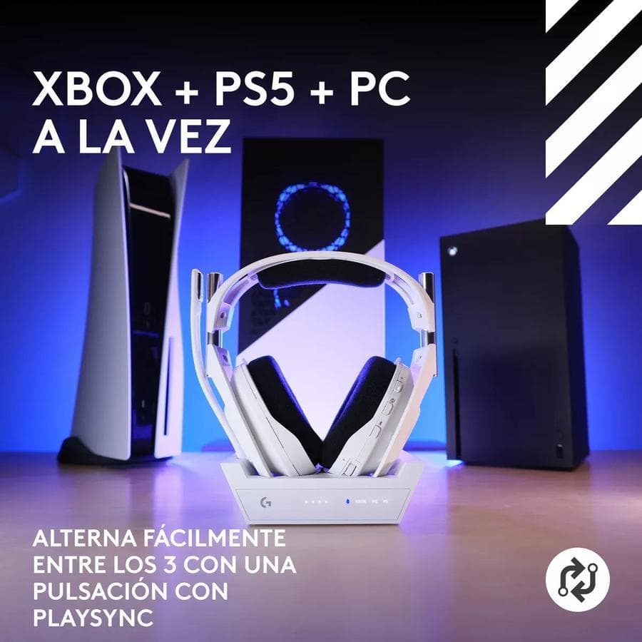 Auricular Gamer Inalámbrica + Base, Logitech Astro A50 X Blanco — miniatura 2