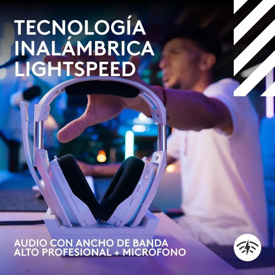 Auricular Gamer Inalámbrica + Base, Logitech Astro A50 X Blanco — miniatura 3