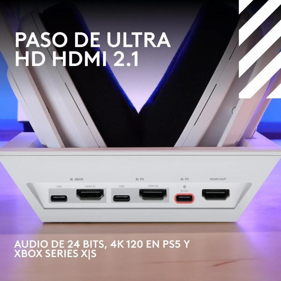 Auricular Gamer Inalámbrica + Base, Logitech Astro A50 X Blanco — miniatura 5