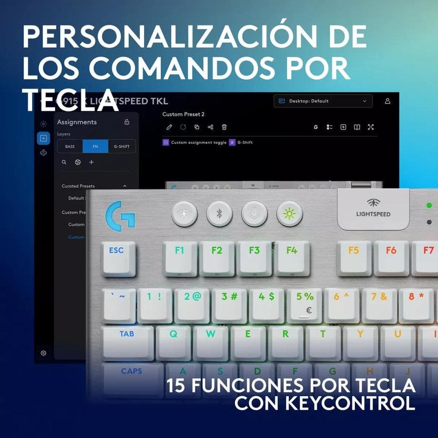 Teclado Gamer Inalámbrico Logitech G915X Tkl Blanco — miniatura 7