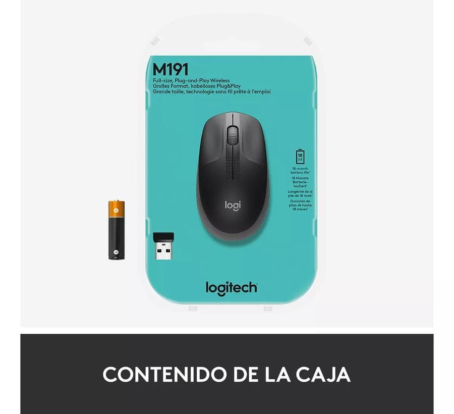 Mouse Logitech Wireless M190 Black / Grey — miniatura 5