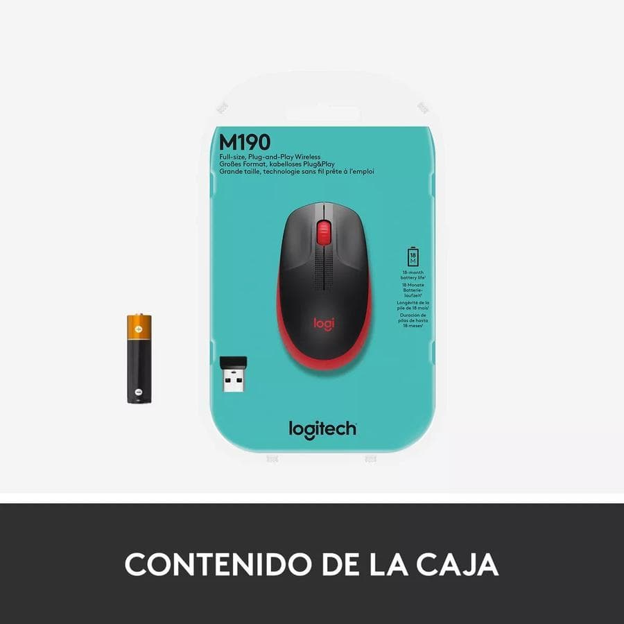 Mouse Logitech Wireless M190 Red — miniatura 6