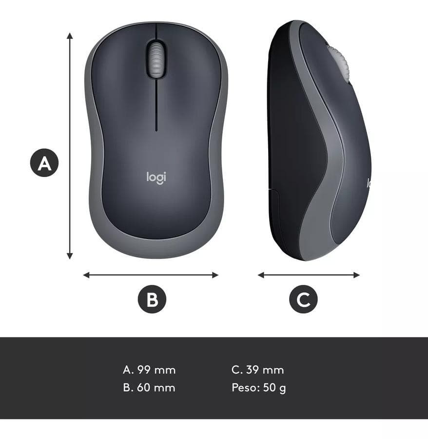 Mouse Inalámbrico Logitech M185, Win Mac Chrome Linux Gris — miniatura 8