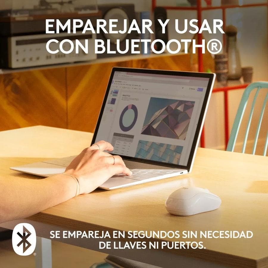 Mouse Bluetooth Logitech Silent (M240) Blanco — miniatura 7