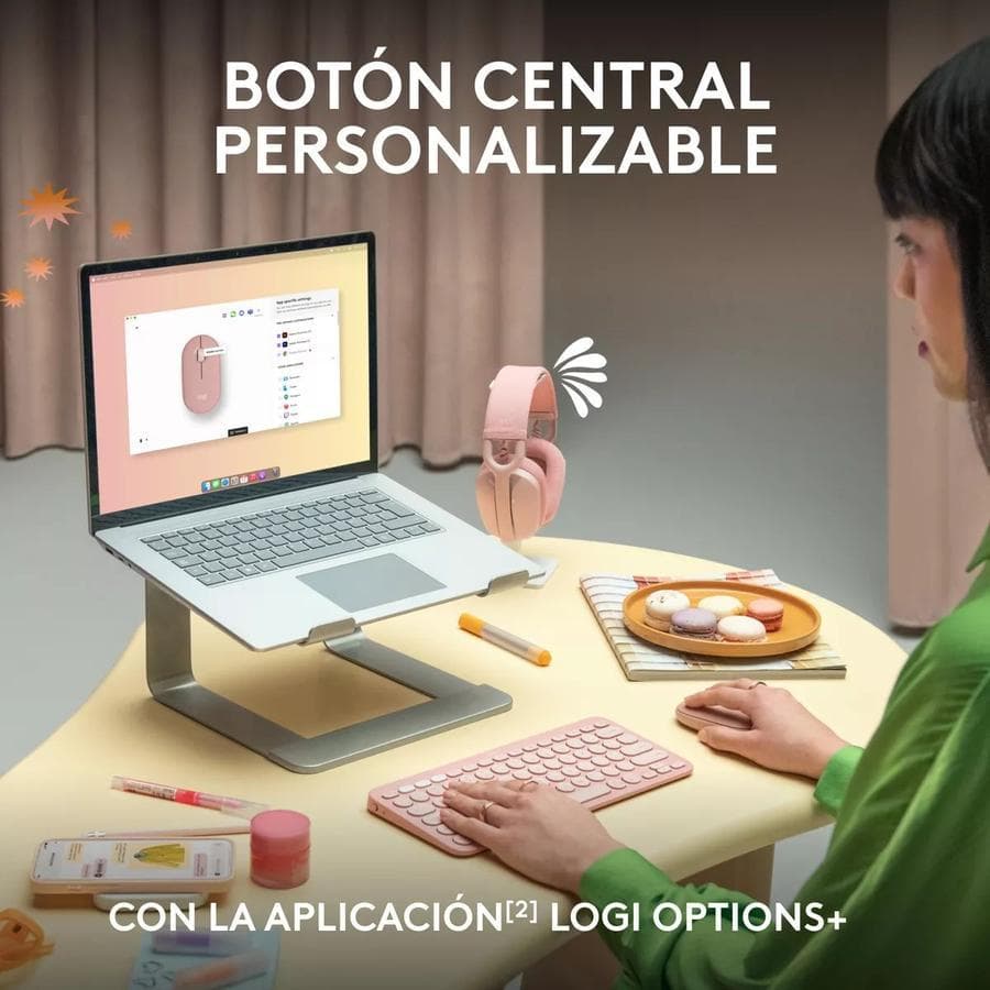 Mouse Logitech Pebble 2 M350S, Bluetooth Multidispositivo Rosa — miniatura 4