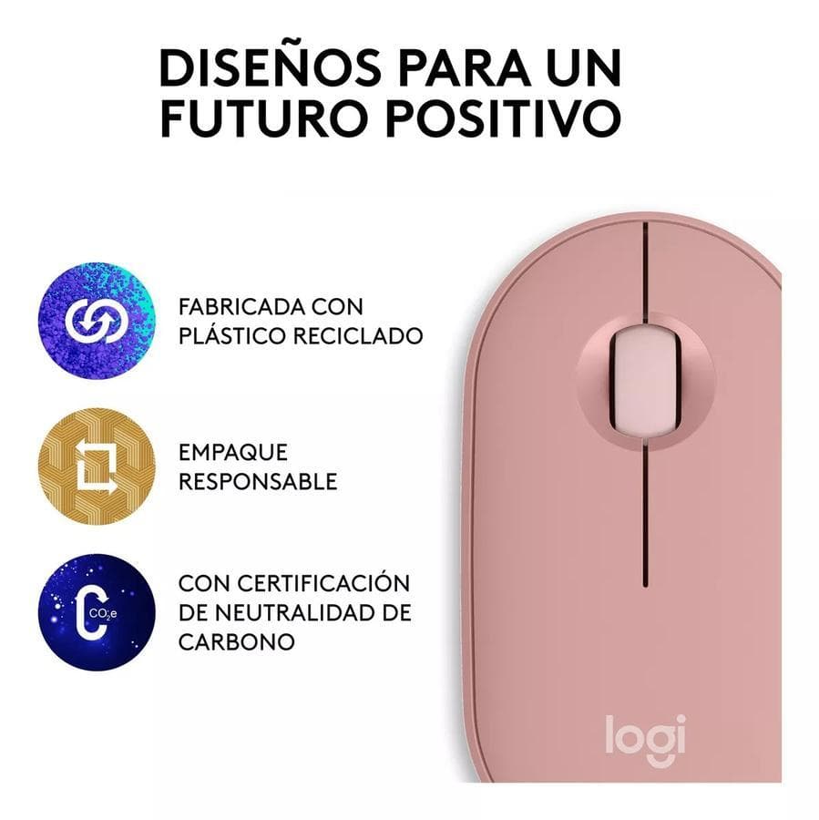Mouse Logitech Pebble 2 M350S, Bluetooth Multidispositivo Rosa — miniatura 6