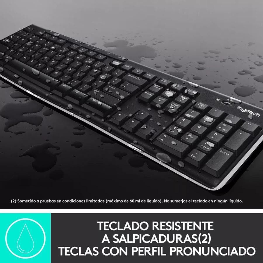 Teclado y Mouse Inalámbrico Logitech (MK270) Negro  — miniatura 3