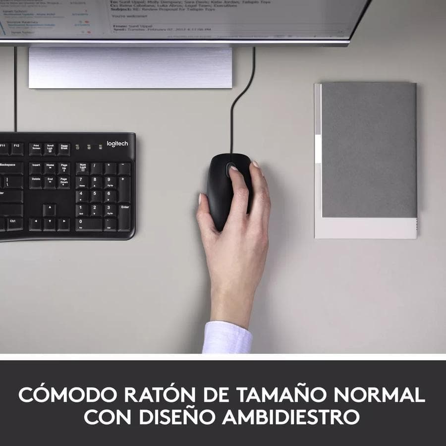 Teclado y Mouse Usb Logitech (MK120) Negro — miniatura 8