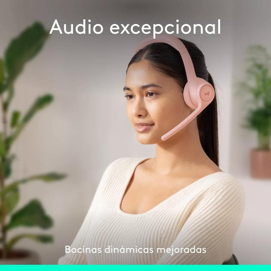 Auricular Inalámbricos Logitech Zone 300 Con Micrófono Rosa — miniatura 2