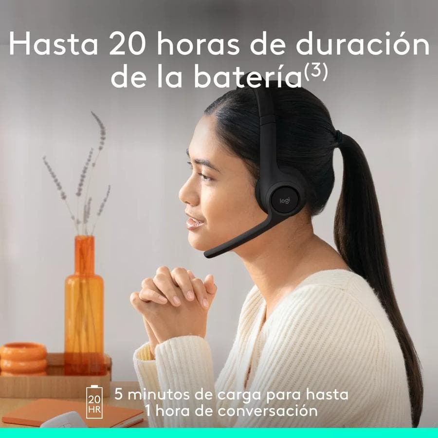 Auricular Inalámbrico Logitech Zone 300 Con Micrófono Negro — miniatura 2
