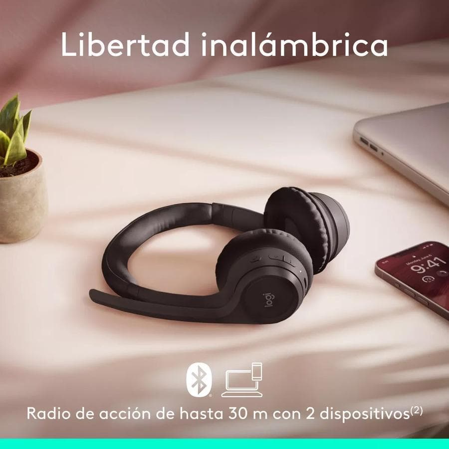 Auricular Inalámbrico Logitech Zone 300 Con Micrófono Negro — miniatura 3