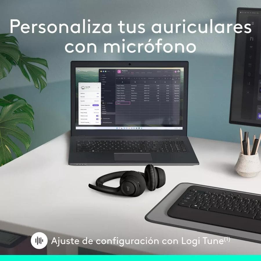 Auricular Inalámbrico Logitech Zone 300 Con Micrófono Negro — miniatura 7